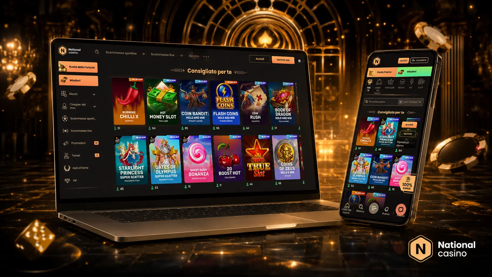 Registrazione e login su National Casino